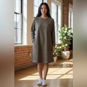 NEW, Max Studio, Houndstooth Knit Tunic Dress, Size L, Black, White, Brown